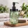 Amolliar Green Glass Mason Jar Liquid Soap Dispenser, 16OZ, Black