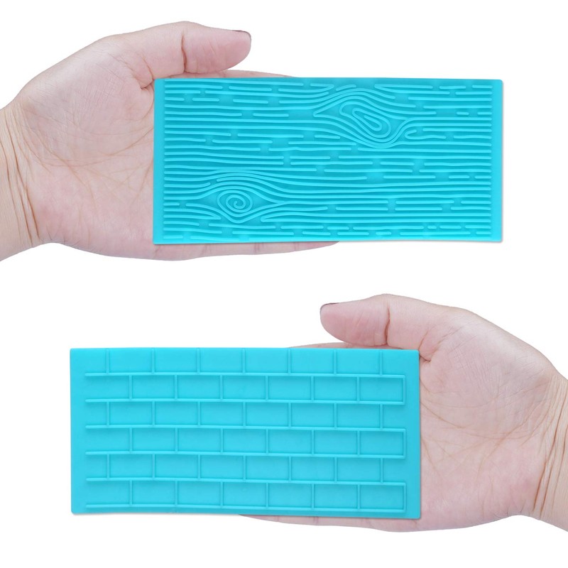 Quilted Fondant impression Mat Texture Mold Set with Brick Wall
