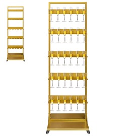 Royxen Champagne Wall Holder, Champagne Tower, Wine Glass Stemware Rack, Metal Champagne Flutes Display Stand, Holds 20-30 Glasses (5-Tier)