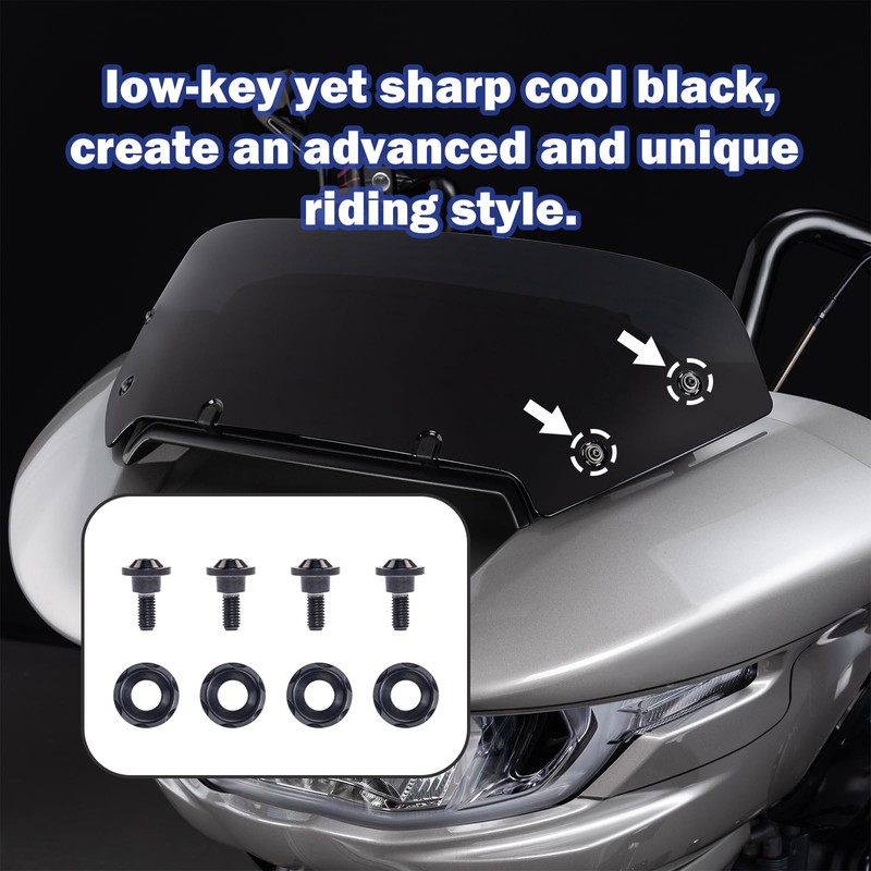 2025 Titanium Street Glide Windshield Bolts Motorcycle Performance Windshield Screws