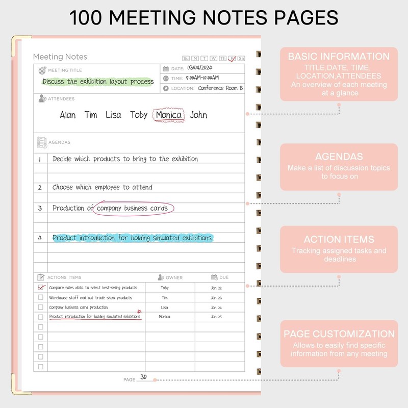 EMSHOI Meeting Notebook for Work - B5 Half Meeting Half