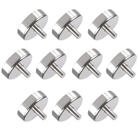 WIYETY Pack of 10 Neodymium Magnets: Magnet with Thread, M5 Threaded Bolts 25 mm Pot Magnet with 24 kg Tensile Force Small Magnets for Screws Eyelet or Hook, Round Neodymium Magnets with Thread