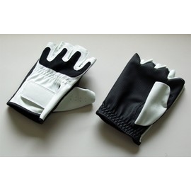 Lezax(レザックス) ドライブグローブ 半指合皮メッシュ すべり止め付き ホワイト LZGL-5952-WH