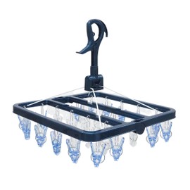 Towa Sangyo Laundry Clothes Drying Hanger, CLR Small Storage Hanger with 24 Pinches, Indoor Drying, Poly Carbonate, Approximately 2 Times Pinch Strength