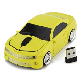 Sport Car Shaped Wireless Computer Mouse 2.4G High Accuracy Sensor Computer Mouse for Laptop Yellow
