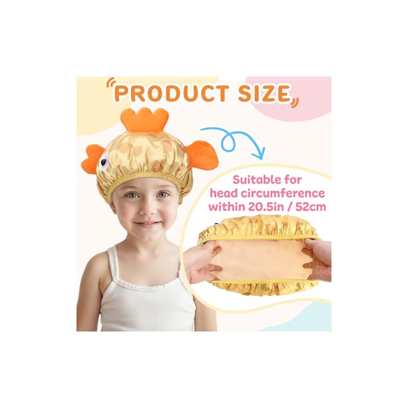 Kilofly kilofly 4pc Waterproof Reusable Bath Hat Kids Fun Cartoon
