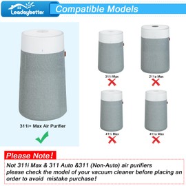Leadaybetter 2 Pack 311i+ Max Replacement Filter for Blueair Blue Pure 311i+ Max Air Purifiers，H13 True HEPA Air Filter for Blue Pure 311i+ Max, Compare to part #F3MAX+