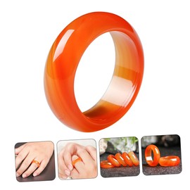 jojofuny Pcs Carnelian Tone Fingerring Women's Ring Elegant Stone Stackable Band for Party Casual Formal Occasions