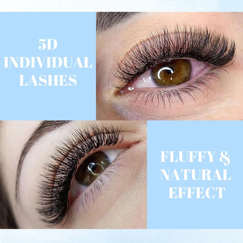 GEMERRY Volume Eyelashes, 5D Pre-Fanned Eyelash Extensions, Easy Fan Lashes,