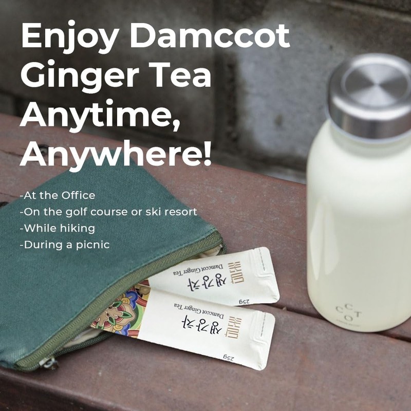 Damccot Korean Ginger Root Extract Tea Stick, Squeezed Ginger Concentrate