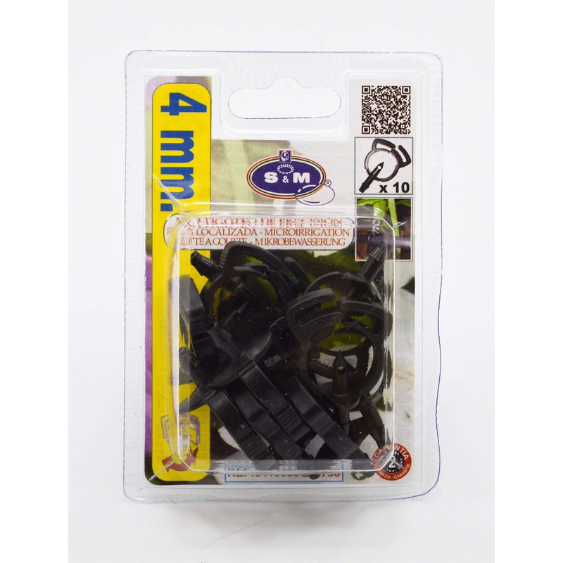 S&M 540790 Connection Microtube Security 4 mm Drip Irrigation, Black