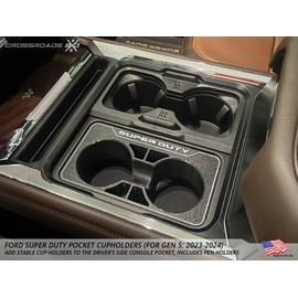 Cup Holder for Ford Super Duty Pickups (F250, F350, 2023-2025) for Center Console Pocket