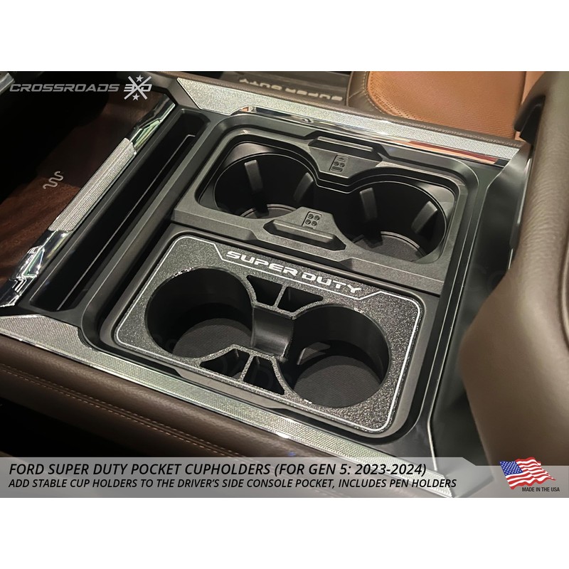 Cup Holder for Ford Super Duty Pickups (F250, F350, 2023-2025)