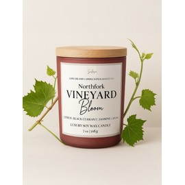 SaiLeiSie Long Island Candle & Fragrance Co Northfork Vineyard Bloom Candle | Luxury 7oz Soy Wax  | Home Fragrance New