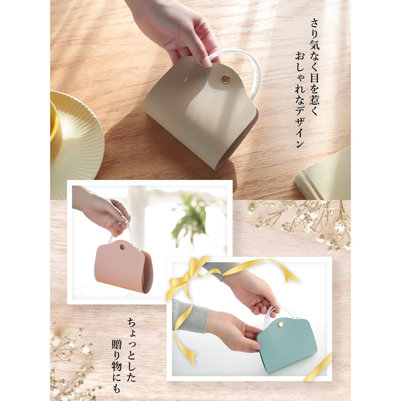 RAVIS Mask Case, Stylish, Portable, PU Leather, Foldable, Antibacterial, Cute,
