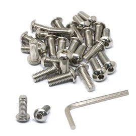 iexcell 25 Pcs 3/8-16 x 1 Stainless Steel 304 Hex Socket Button Head Cap Screws Bolts Kit