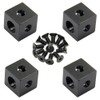 Zeberoxyz Pack of 4 Corner Angle Cube Black with Screws