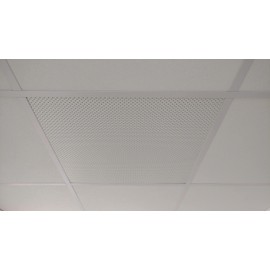2'x2' White Plastic Perforated Tile with 1/8" Diameter Holes-5 Pack