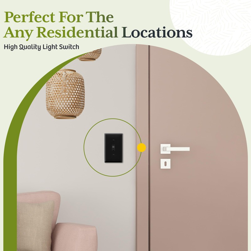 TG 4-Way Toggle Light Switch with Wall Plate, Four Way