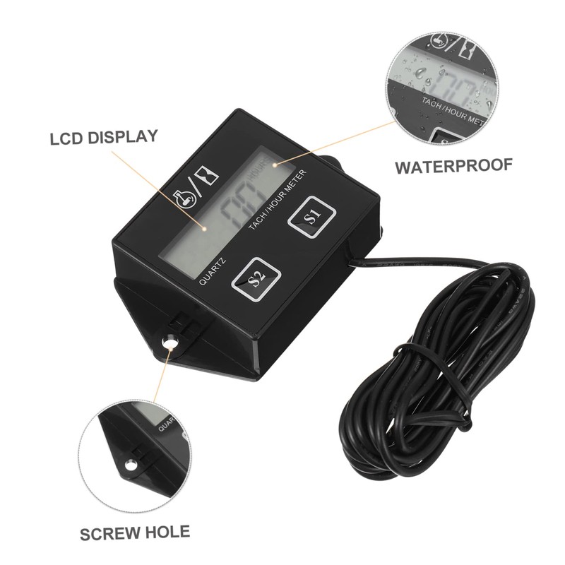 SUPVOX 3pcs Motorbike Hour Digital Timer Practical Tachometer for Motorcycle