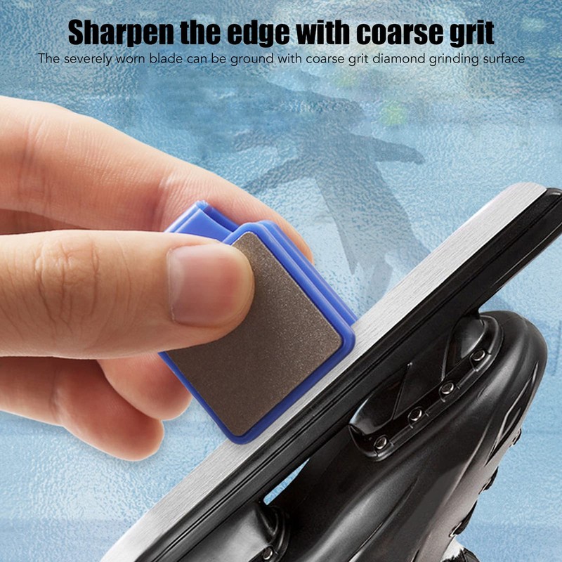 Ceramic Ice Skate Sharpeners, Double Sided with Sharpening Stone Portable