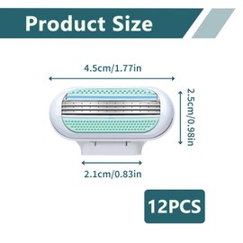 12 Stück Venus Rasierklingen Damen,Venus Smooth Ersatzklingen Damenrasierer 3 Präzisionsklingen mit Feuchtigkeitsspendenden Schutzkissen Anpassung an Körperkonturen Kompatible Rasierklingen für Frauen