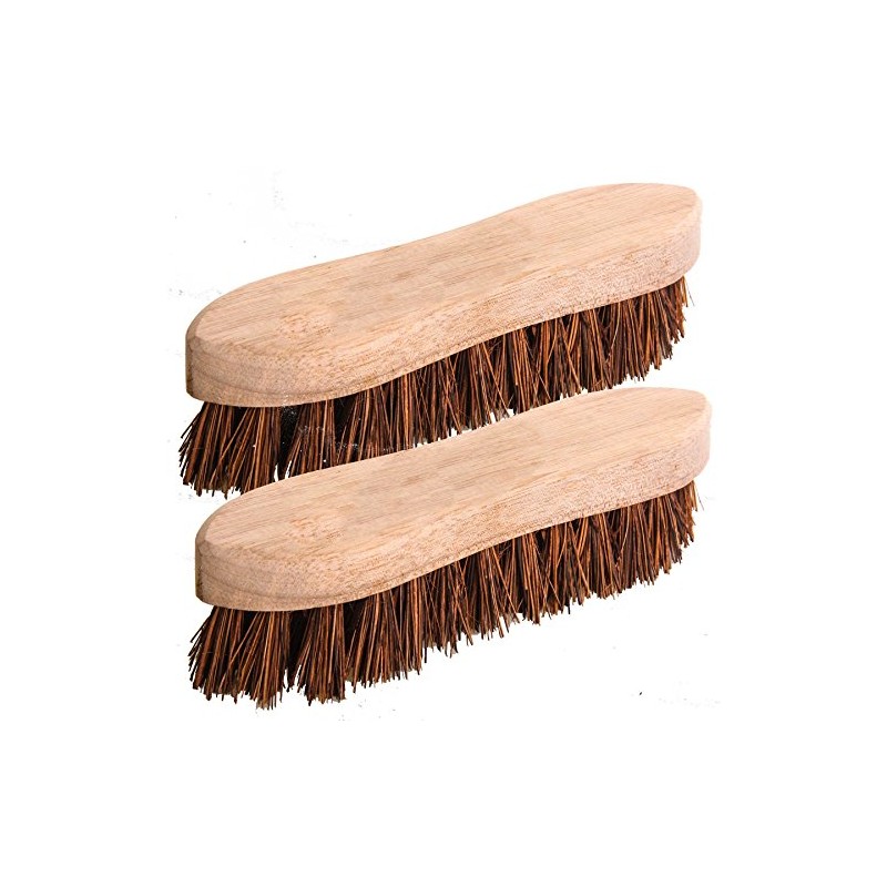 2 x Traditional Floor Scrubbing Brushes Hard Bristle 8" (200mm)