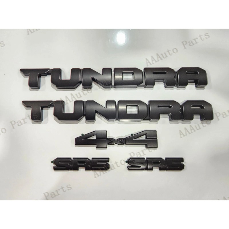 Toyota 5PCS 2022+ TUNDRA "SR5" 4X4 Matte BLACKOUT EMBLEM BADGE