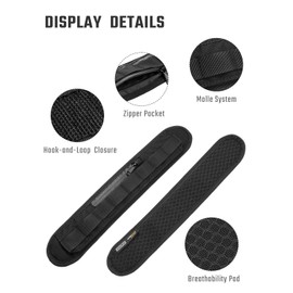 TACTICAL_GEEK TGBelt2 Universal Replacement Shoulder Pad with Zipper Pocket, Removable Pad for Backpack, Cordura - Black, Cordura - Black