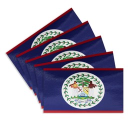CANTENDO 5Pcs Belize Flag Decal Sticker - Belizean Flag Reflective Vinyl Car Stickers - for Car Window Bumper Waterproof Sticker (2.5 x 4.5 Inch)