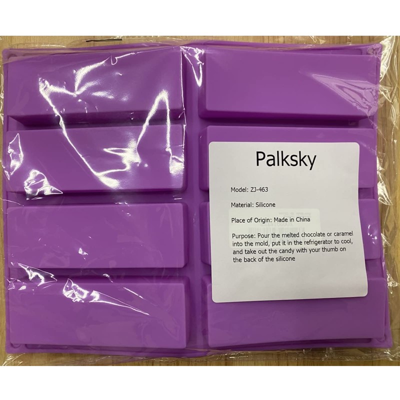 Palksky (2 Pcs 8 Cavity Large Rectangle Granola Bar Silicone