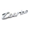 (mj190) Turbo/Turbo Letter Emblem [Cursive Type/All Lowercase] [Plated/Silver] [size: 13x3