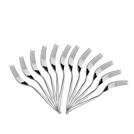 Table Forks Set of 12, Shapes 18/10 Stainless Steel Silverware Flatware Table Cutlery Forks - Mirror Finish & Dishware Safe, Great Salad Forks - Use for Home, Kitchen and Restaurant