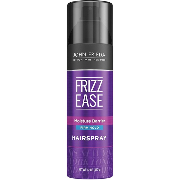 John Frieda Frizz Ease Firm Hold Hairspray, Anti Frizz Hair Straightener, Heat Protectant Spray, for Dry, Damaged Hair, Unscented, 12 Oz