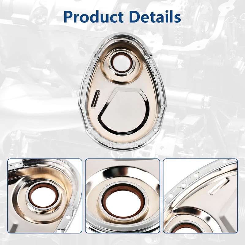 Moafaye Timing Chain Cover with Gasket Kit Compatible with SBC