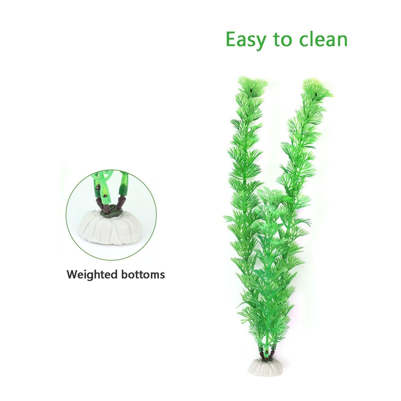 AQUANEAT Fish Tank Plants Plastic, Aquarium Decorations, 10Inch Tall Fake