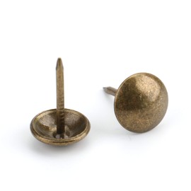 Kingrol 500 Count Upholstery Nails Pins, 7/16"/11mm Antique Brass Finish Furniture Tacks Upholstery Tacks