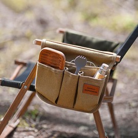 Chair Side Pocket Beach Chair Armrest Bag Camping Chair Storage Folding Armchair Beach Hanging Canvas Bag with 4 Pockets Armrest Wheelchair Bag Large Capacity Abrasion Resistant Waterproof