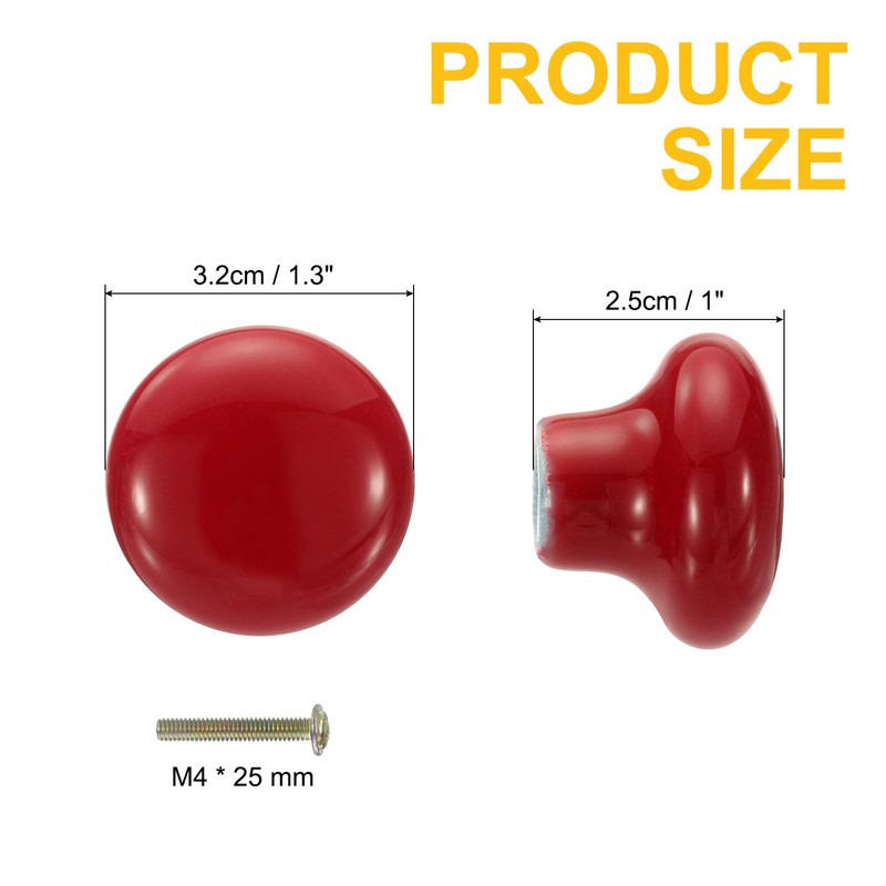 sourcing map 2 Packs Ceramic Drawer Knobs, Round Dresser Pulls,