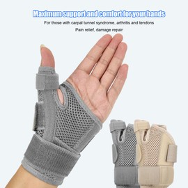 Wrist Thumb Support Bands, Thumb Splints and Wrist Guards, Stable and Adjustable, Relieve Arthritis Pain, Bend Joint Sprains During Sports, Tendonitis and (Grey)