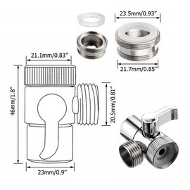 2-Way Diverter Valve 1/2 Inch IPS Connection Shower with Shut-Off Valve, Diverter Valve Shower Adapter Shower System Replacement Part