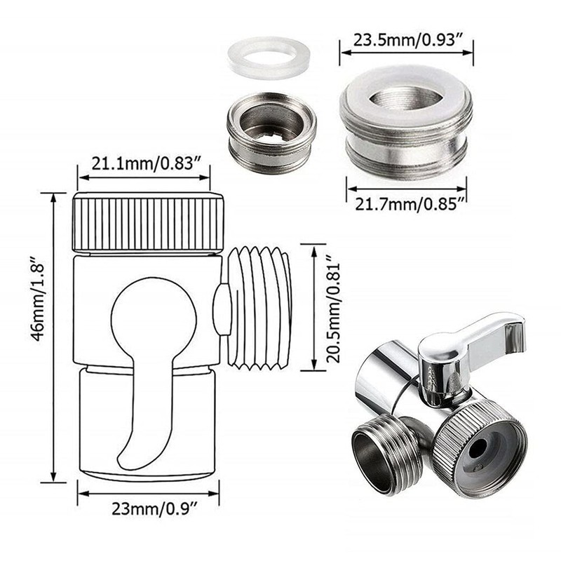 2-Way Diverter Valve 1/2 Inch IPS Connection Shower with Shut-Off