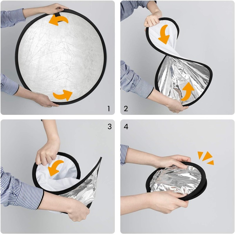 NASSIA Reflector, Round, 31.5 inches (80 cm), Foldable, Storage Bag,