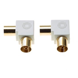 Angled Coaxial Connector - Angle RCA Adapter 90 Degree Adapter TV Aerial Male Coaxial Male to F Female F Connector Satellite Type UHF Male Female Right Angle - 2 Pack