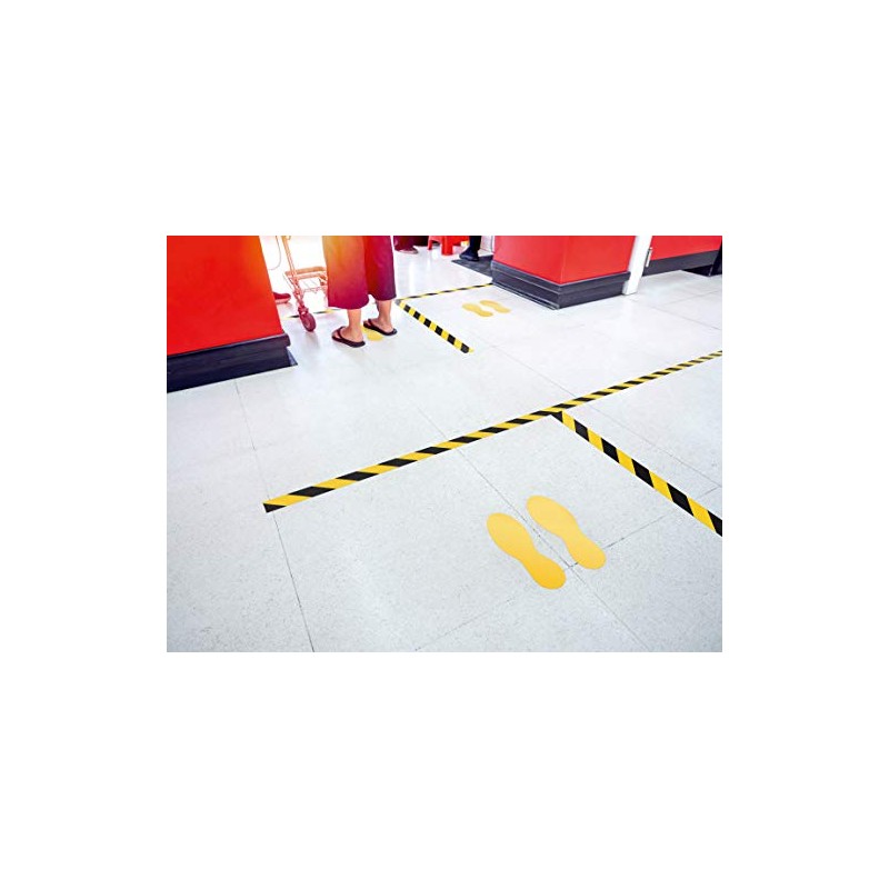 Durable Floor Stickers Footprint Removable 90 mm x 0.2 mm