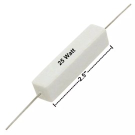 NTE 25W168, 680 Ohm 25 Watt Wirewound Ceramic Power Resistors 25W