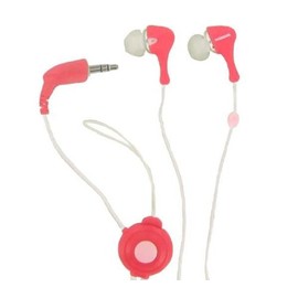 Thomson HED133 Raspberry (Neck Strap) In-Ear Headphones, with Acoustic Bass Channel