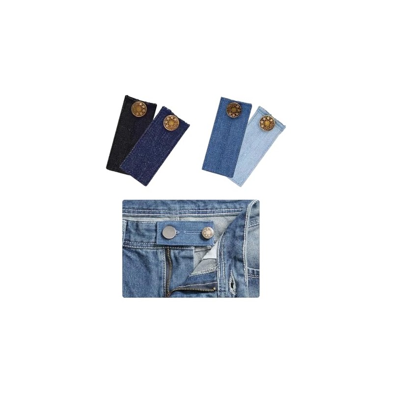 EKIND Adjustable Jeans Button Extenders Denim Waist Extender No-Sew Button