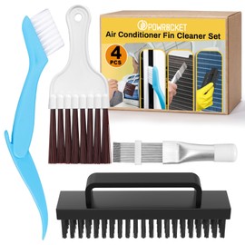 Powrocket 4 Pcs Air Conditioner Fin Cleaner Set,3 Different Fin Comb Tools and 1 Stainless Steel Wire Brush,HVAC Mini Split Cleaning Kit Fit for AC,Condenser,Evaporator,Refrigerator,Radiator