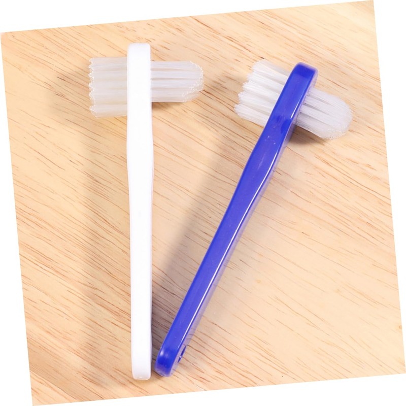 MERRYHAPY 4pcs Double- Cleaning Toothbrushes Portable Ergonomic and Shine Material